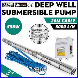 0.55KW Submersible Deep Well Pump 65.6ft Cable with Control Box 22 Impellers