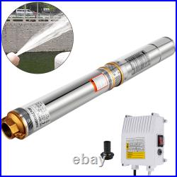 0.75HP 4 Stainless Steel Submersible Deep Well Electric Water Pump with 10m Cable