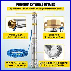 0.75KW 4 4SDM4-10 Borehole Deep Well Submersible Water Pump LONG LIVE With Cable