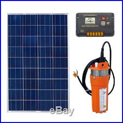 100W Solar Panel & 12V Submersible Pump Deep Well Pump for Watering Pisciculture