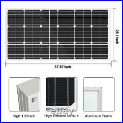 100W Solar Panels Battery Controller Kit &12V Deep Well Water Pump f Garden/Farm