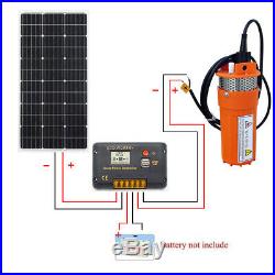 100W Solar Powered Panel &12V DC Deep Well Submersible Solar Water Pump for Farm