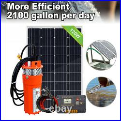 120W Deep Well Submersible Solar Solar Pump Kit, 120W Solar Panel, for Garden Farm