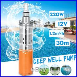12V 220W Deep Well Pump Submersible Water Pump Solar Energy 1.2M/H 30M Max Lift