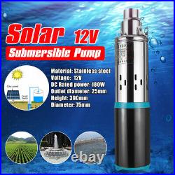 12V DC 3m³/h 180W Solar Deep Well Water Pump Stainless Submersible Screw Pump