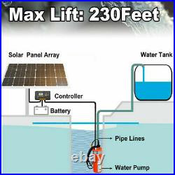 12V DC Deep Well Solar Bore Water Pump 100W Solar Panels Solar Power Generation