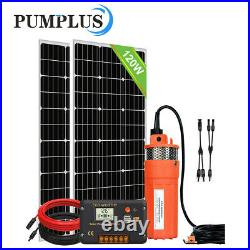 12V Solar Submersible Well Pump Kit + Controller & 240W for Irrigation