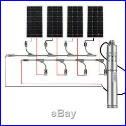12/24V Bore Pump Solar Submersible Water Pump Deep Well+ Solar Panel Kit