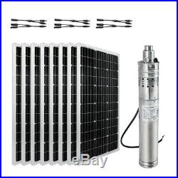 12/24V Bore Pump Solar Submersible Water Pump Deep Well+ Solar Panel Kit