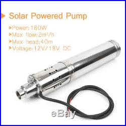 180W 12V Solar Water Powered Pump Submersible Bore Hole Pond Deep Well Pump UK