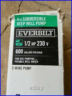 1/2 HP 4 Submersible 2-Wire Motor 10 GPM Deep Well Potable Water Pump