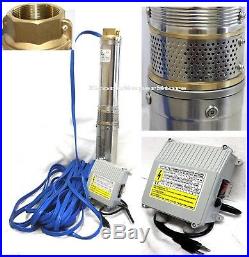 1.5HP 4 Stainless Steel Deep Bore Multistage Submersible Well Pump 115V 17.5GPM