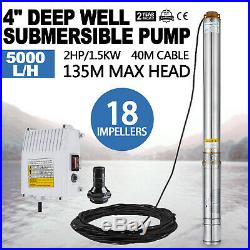 1.5KW Submersible Deep Well Pump Max 6m3/h Irrigation Ø102mm HIGH ADMIRATION