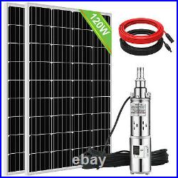 240W Solar Panel + 24V 3'' Stainless Stee Submersible Solar Water Deep Well Pump