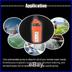 24V 1.6GPM 70m Max Lift Submersible Deep Solar Battery Well Fountain Water