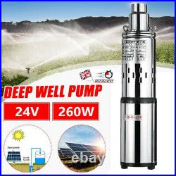 24V 3 Solar Water Pump, Deep Well Pump Submersible DC Pump Farm Irrigation 250W