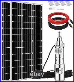 24V 3'' Stainless Stee Submersible Solar Water Deep Well Pump + 200W Solar Panel