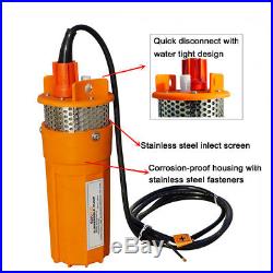 24V DC Solar Powered Deep Submersible Water Well Pump Farm Ranch Household 230ft