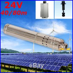 24V Solar Water Pump 40/80m Deep Well Solar Submersible Pump Steel Machine