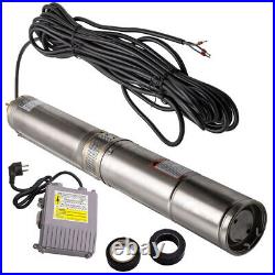 2850 rpm 0.5HP Borehole Deep Well Submersible Water Pump+20 m cable 6000 L/H