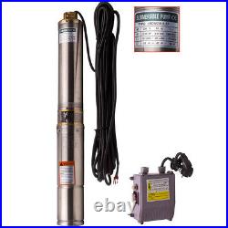 2850 rpm 4 370W Borehole Deep Well Submersible Water Pump + 20m power cable