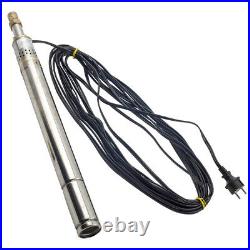 2 370W Deep Well Borehole Submersible Pump Stainless Steel 900L/H Max 60m Head