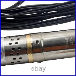 2 Borehole Deep Well Water Submersible Electric Pump Stainless Steel 18L/min