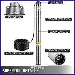2 Inch Submersible Deep Well Water Pump 30l/min 55m, 230v, 0.37kw 14m CABLE