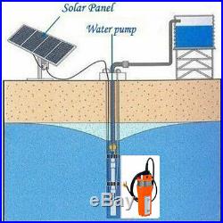 2x100W Solar Panel Module+ 24V DC Submersible Water Pump Deep Well Pump Fountain