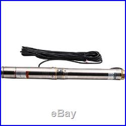 3 0.5HP 3800L/H Deep Well Pump Stainless Steel Submersible Borehole Pump