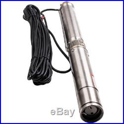 3 0.5HP 3800L/H Deep Well Pump Stainless Steel Submersible Borehole Pump