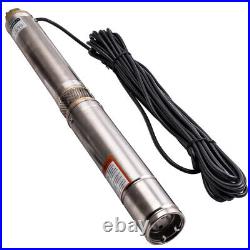 3 0.5HP 3800 L/H Deep Well Pump Stainless Steel Submersible Borehole Pump New