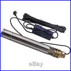 3 0.75KW 2800 L/h Submersible Water Deep Well Borehole Pump Stainless Steel new