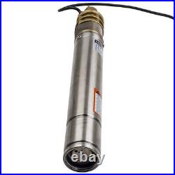 3 0.75KW 2800 L/h Submersible Watering Deep Well Borehole Pump Stainless Stee
