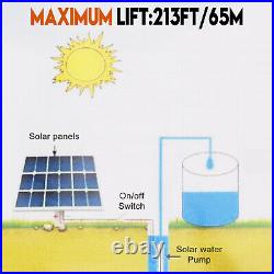 3 24V 350W Deep Well Solar Submersible Bore Hole Water Pump Built-in MPPT A7