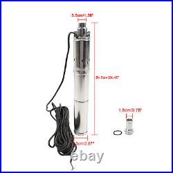 3 24V 350W Deep Well Solar Submersible Bore Hole Water Pump Built-in MPPT U7