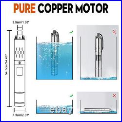 3 24V 350W Deep Well Submersible Bore Hole Solar Water Pump Built-in MPPT