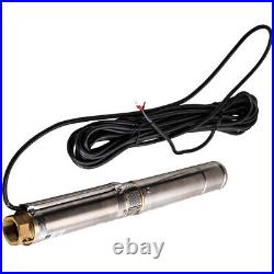 3 2500L/H 0.25KW Deep Well Submersible Borehole Pump Stainless Steel + Cable