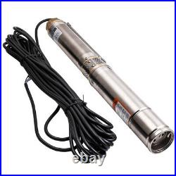 3 2500L/H 250W Deep Well Submersible Borehole Pump Stainless Steel + Cable New