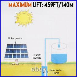 3 48V 750W Deep Well Solar Submersible Bore Hole Water Pump Built-in MPPT E7
