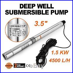 3.5 240V 2HP Electric Water Pump Submersible Bore Hole Pond Deep Well Pump 101m