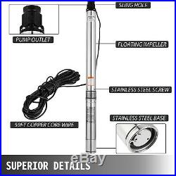 3.5 Inch 230V Submersible Deep Well Water Pump Electric 1500W with 59ft cable