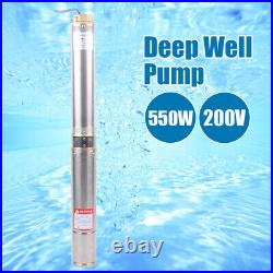 3.8 Stainless Steel Deep Well Pump Submersible Water Pump For Pond Garden 550W