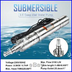 3 Borehole Deep Well Water Submersible Electric Pump + 14m cable