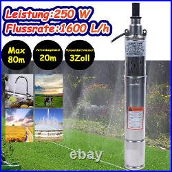3 Deep Well Submersible Pump Submersible Water Pump Stainless Steel 1600 l/h