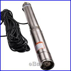 3 Submersible Bore Hole Deep Well Pump 750W Stainless Steel 220-240V 3800L/H