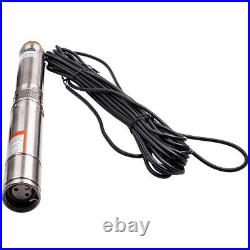 3 inch 2500L/H 250W Deep Well Submersible Borehole Pump Stainless Steel + Cable