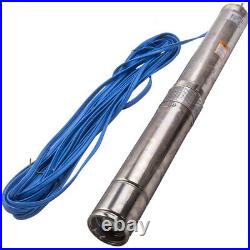 4000L/H 1.1KW Borehole Deep Well Water Submersible Pump 50Hz 220-240V 20M Cable
