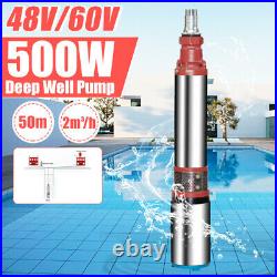 48V/60V 2M³/H Flow Deep Well Pump 50M Max Lift Submersible Water Pump FF