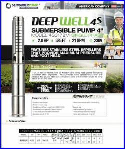 4S3172 4 Deep Well Pump Stainless Steel Impellers 2HP 525FT 21GPM 230V SP